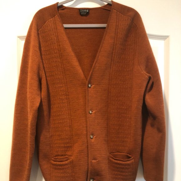 Crestknit Womens Grandma Rust Australian Wool V-neck Cardigan Size 44EU - Picture 1 of 6